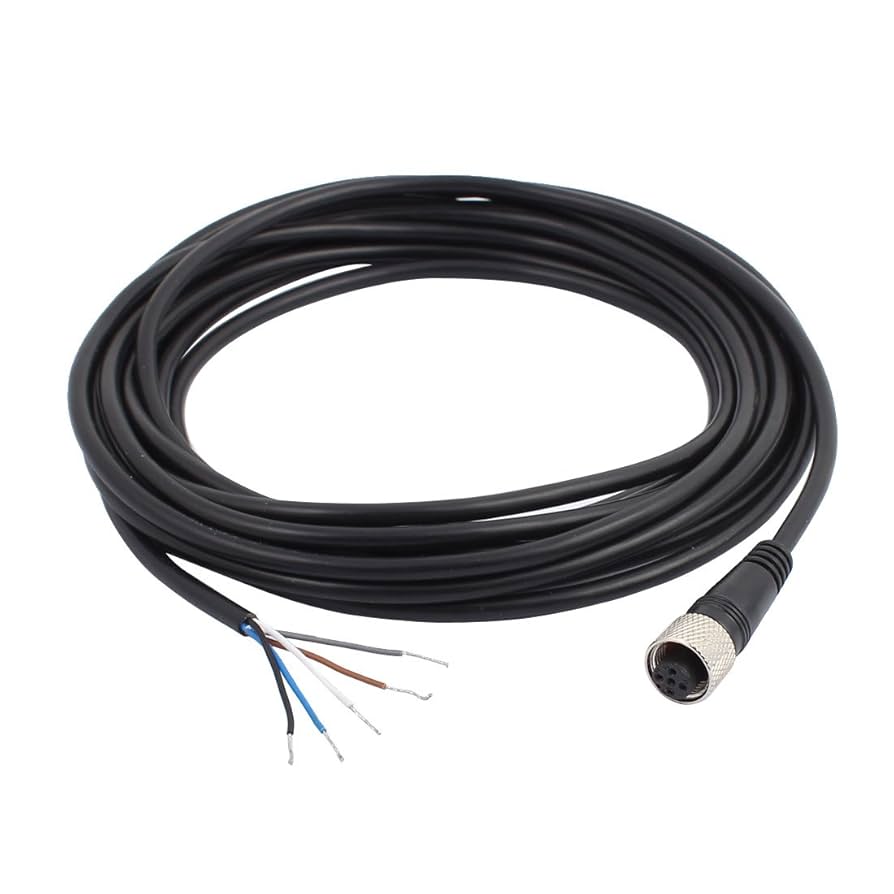 uxcell A16110400ux0295 M12 Female Straight 5 Pins Connector